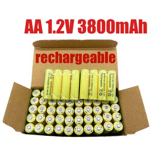 AA Ni-MH Rechargeable Batteries, Double A 1.2V 3800mAh High Capacity Pre-Charged Battery, Perfect for Solar Garden Lights,Landscape Lights, Lawn Lights