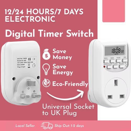 Electronic Digital Timer Automatic Switch Socket, Best Mobile Charging, Lightning Control, Laptop Charging Programmable Electrical ON OFF Socket Power Saver Device For Home Watt Meter Plug Electricity