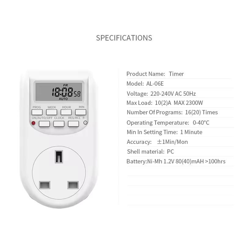 Electronic Digital Timer Automatic Switch Socket, Best Mobile Charging, Lightning Control, Laptop Charging Programmable Electrical ON OFF Socket Power Saver Device For Home Watt Meter Plug Electricity