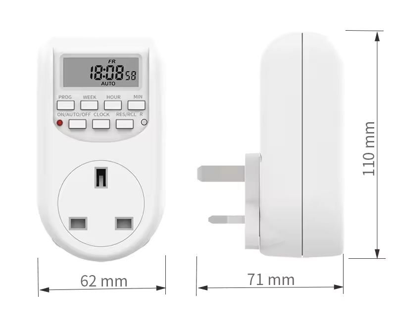 Electronic Digital Timer Automatic Switch Socket, Best Mobile Charging, Lightning Control, Laptop Charging Programmable Electrical ON OFF Socket Power Saver Device For Home Watt Meter Plug Electricity