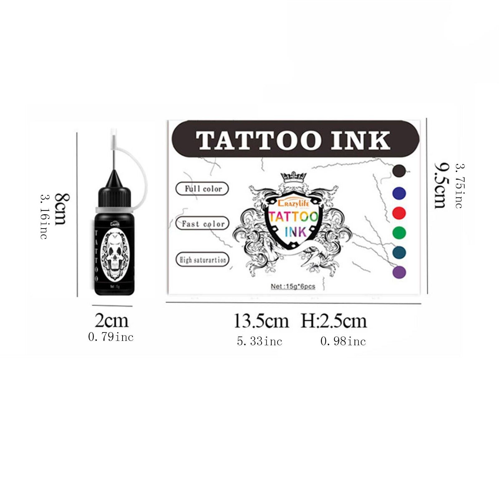 6pcs Temporary Tattoo Kit Freehand Ink Henna Semi Permanent Tattoo Gel Free Tattoo Bee Wax DIY Set