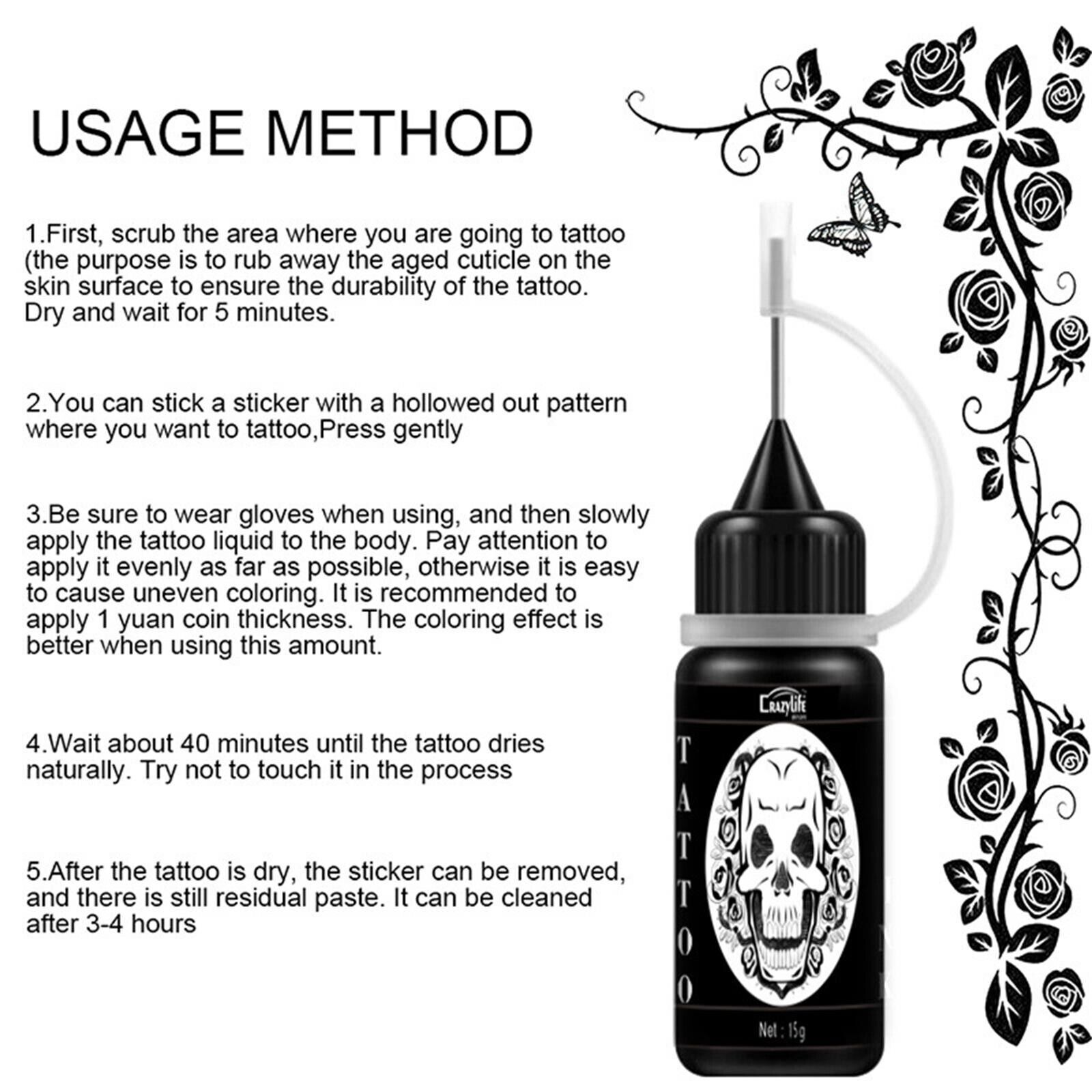 6pcs Temporary Tattoo Kit Freehand Ink Henna Semi Permanent Tattoo Gel Free Tattoo Bee Wax DIY Set