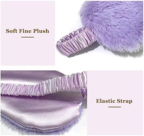 Soft Smooth Plush Satin Nap Eye Cover Sleeping Blindfold Cute Plush Sleep EyeMask, Breathable, Blackout Comfortable Faux Fur Mask, The Best Sleep Tools