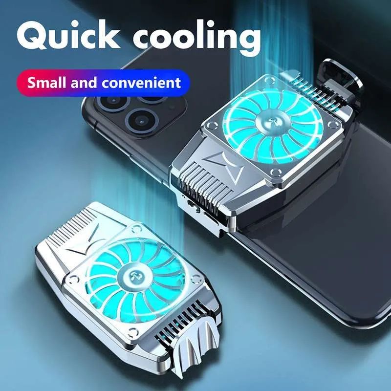 Rechargeable Phone Cooler with LED Universal Gaming Mobile Cooling Fan Radiator Turbo Hurricane Game Cell Cool Heat Sink Semiconductor Refrigeration