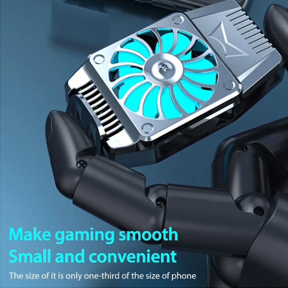Rechargeable Phone Cooler with LED Universal Gaming Mobile Cooling Fan Radiator Turbo Hurricane Game Cell Cool Heat Sink Semiconductor Refrigeration