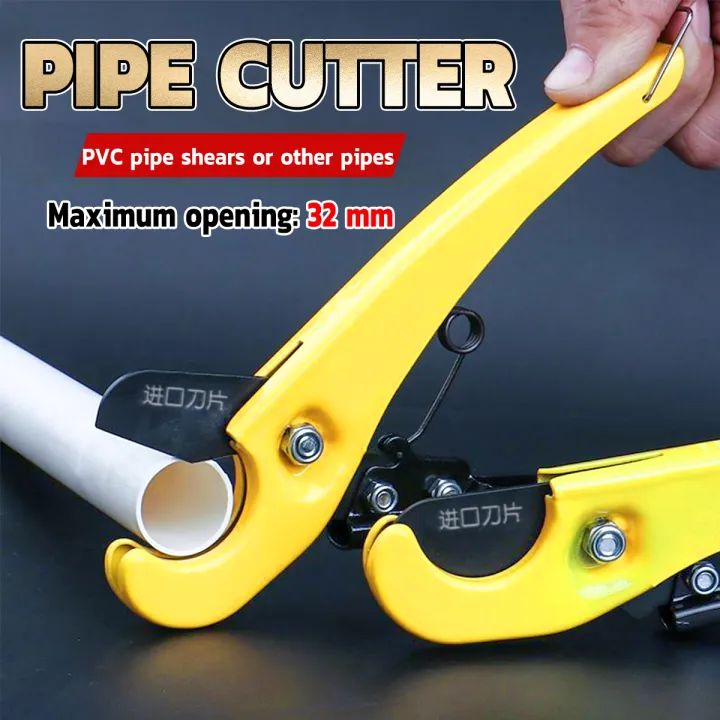 Portable PVC Pipe Cutter 32/42mm Scissors Hoses Plastic Pipe Professional Plumbing Electrical Air Water Manual Anti-Rust Hand Tools Pliers Resin PE PPR