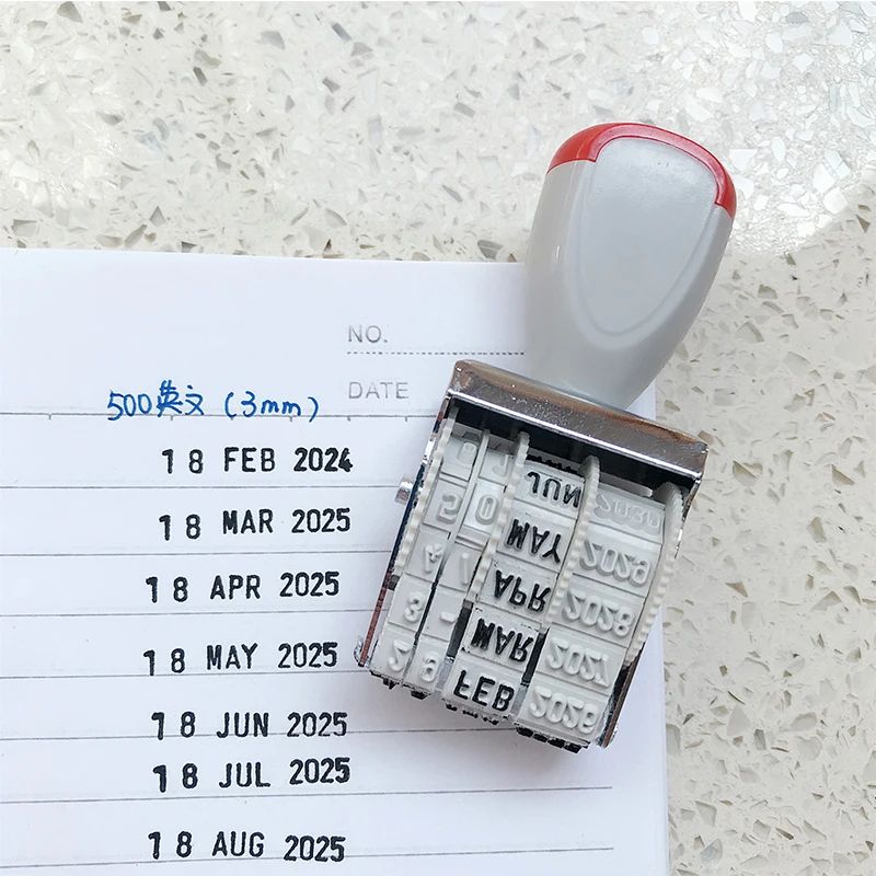Adjustable English Date Stamp Portable Expiry Date Diary School Stationery Business For Office School Bank Supermarket Store Manufacture Roller Date Number DMY DD/MM/YYYY