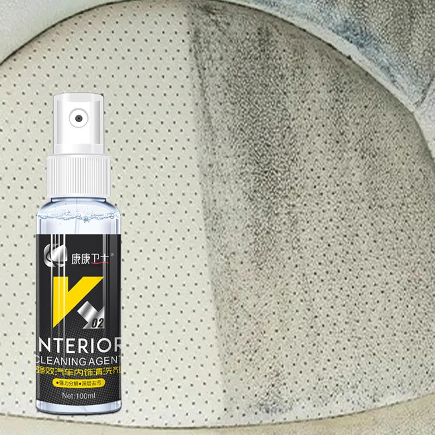 100ml Car Interior Cleaner Spray Seat Fabric, Easy Deep Clean Formula Vehicle User Friendly Stain Remover K02