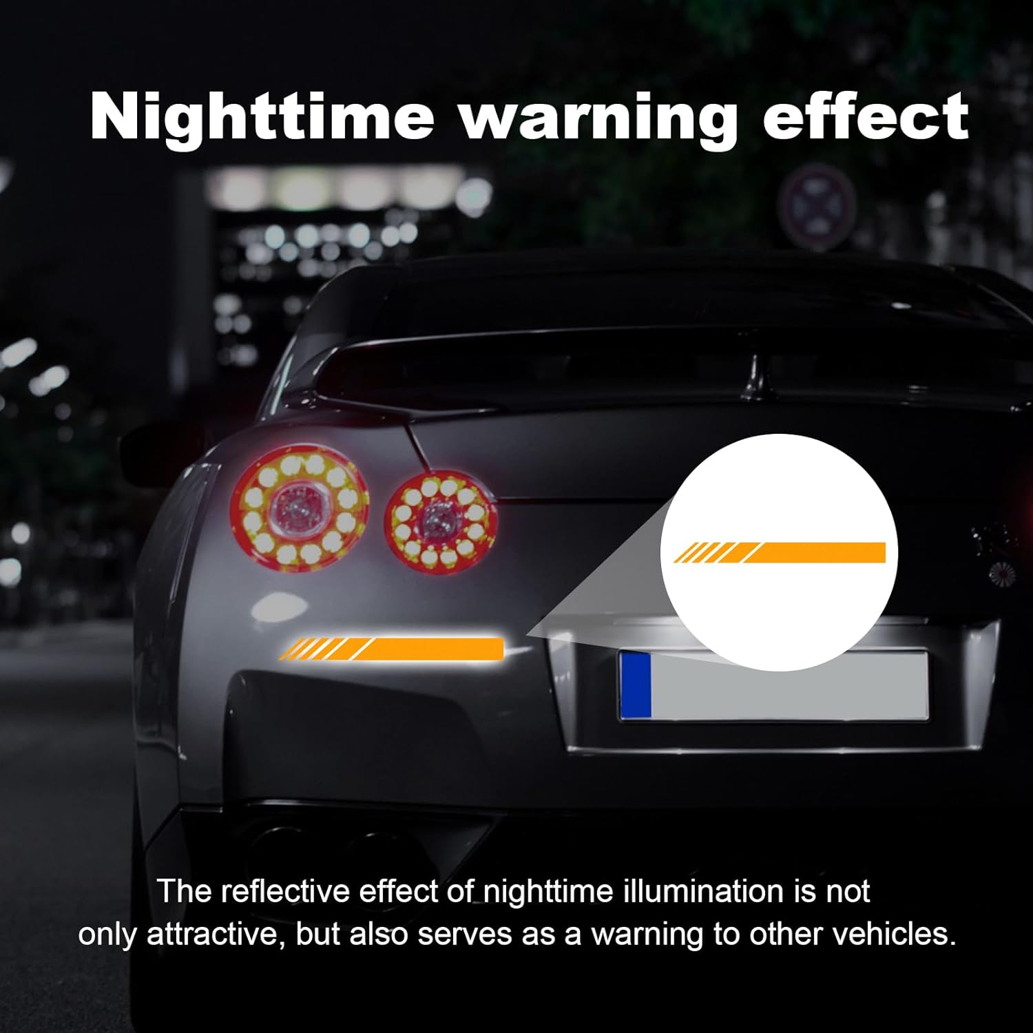 2 PCS Car Rear View Mirror Stickers, Waterproof Vinyl Auto Side Rearview Stripes, Universal Reflective Anti-Collision Striped Warning Decal for Most Vehicles