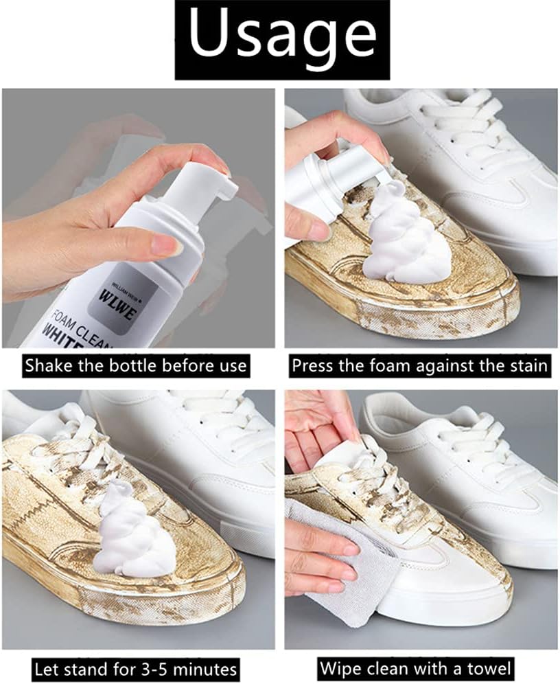 Foaming White Shoe Cleaner - Sneakers Cleaning/Decontamination Foam - 200ml