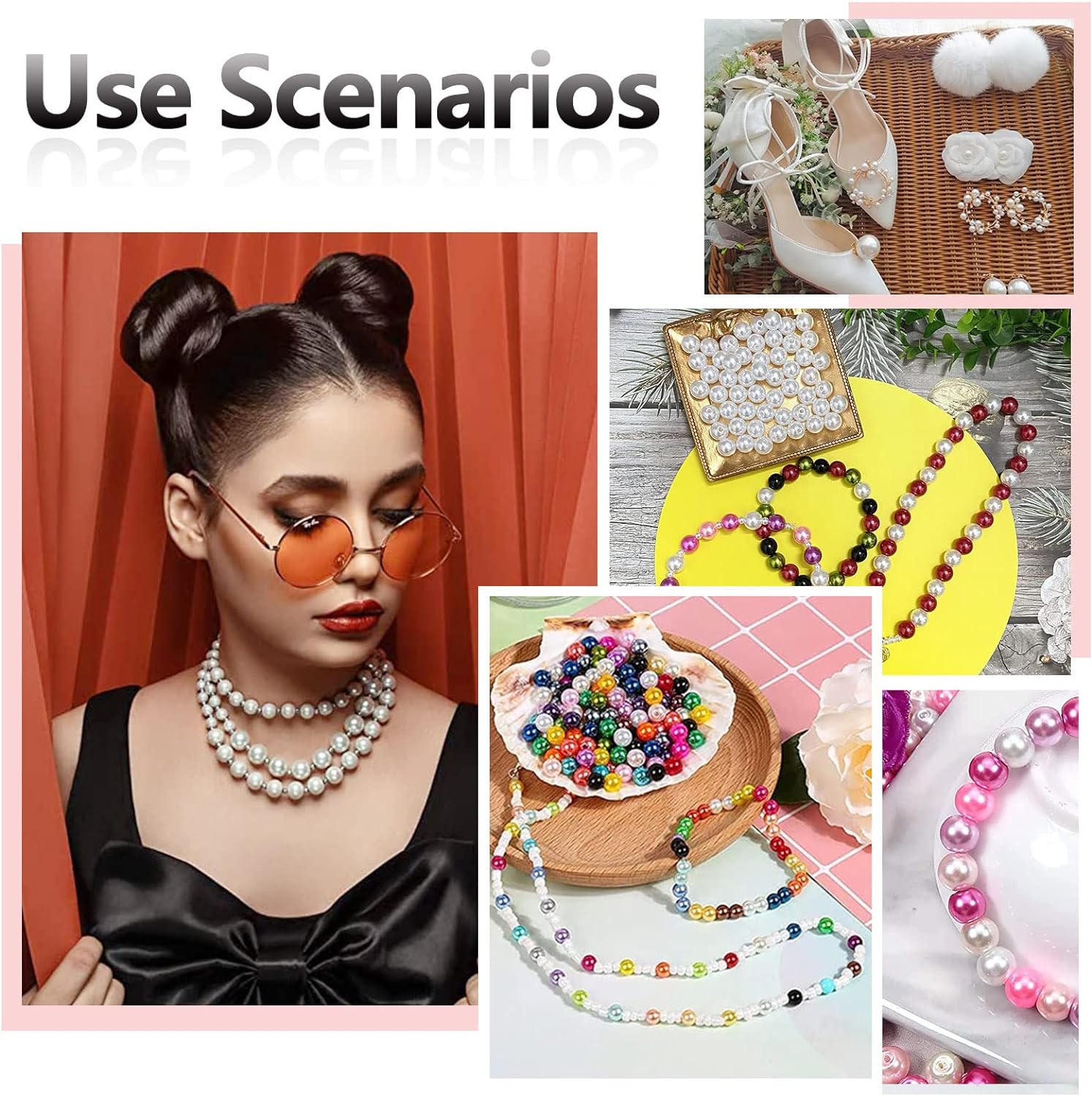 Quality Glossy ABS Imitation Pearl Beads with Hole Round Plastic Acrylic Spacer Bead for DIY Craft Jewelry Making Supplies Mix Colors