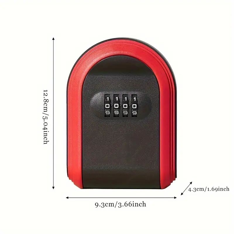 Wall Mounted Key Storage 4 Digit Combination Safe Storage Lock Box Plastic Outdoor Key Hider Box Hide a Key in the Air Hidden Keychain for Replacement Support Plastic