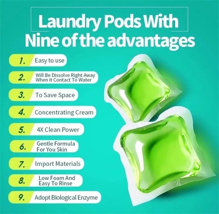 Laundry Beads for Washing Machine Liquid Detergent Capsules Pods Gel Scent Booster Cleaning Loads Tablets - For all Machines