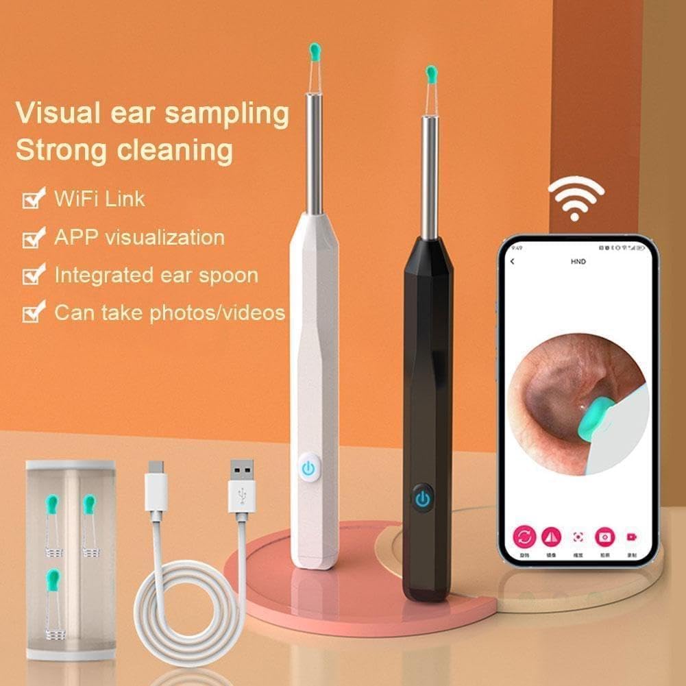 Wireless Smart Ear Cleaner, Earwax Removal Tool NE6 camera set For iPhone iPad Android Wide-angle Earpick HD for Pets Dogs Cats Otoscope Endoscope