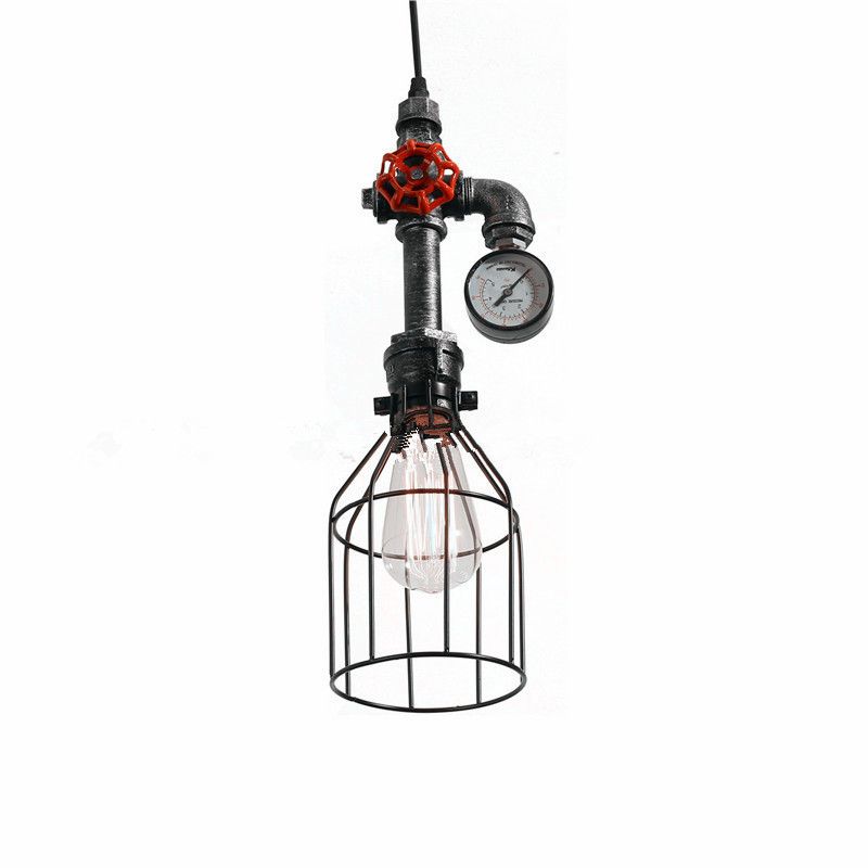 Industrial vintage cage line bulb bulb steampunk tube chandelier ceiling