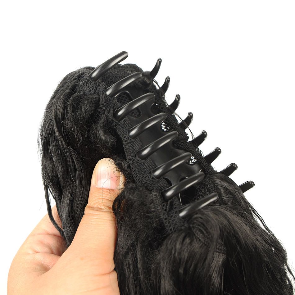 Synthetic Deep Wave Drawstring Ponytail 24 Inch Curly Ponytail Extension Water Wave Claw On Ponytails Hair Extensions Ponytail