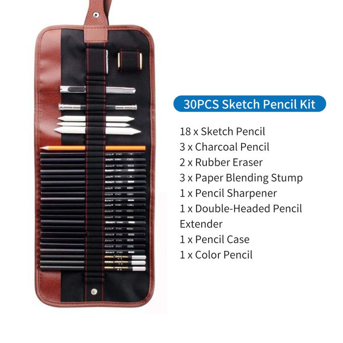 30PCS Pencil Set Drawing Sketching Charcoal Pencil Art
