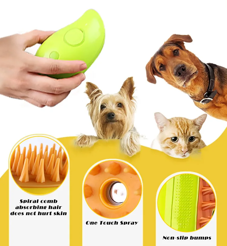 Cat Dog Steamy Brush 3in1 Electric Spray Cat Hair Brush Pet Steam Brush Spray Massage Beauty Comb Hair Removal Grooming Combs