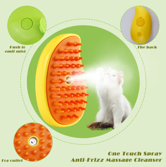 Cat Dog Steamy Brush 3in1 Electric Spray Cat Hair Brush Pet Steam Brush Spray Massage Beauty Comb Hair Removal Grooming Combs