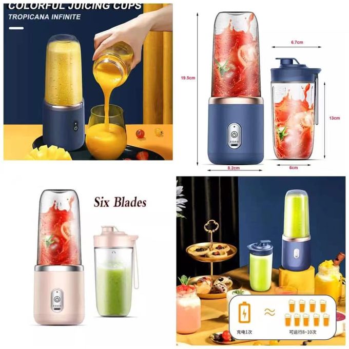 Portable Blender Juicer Cup With 6 Blades