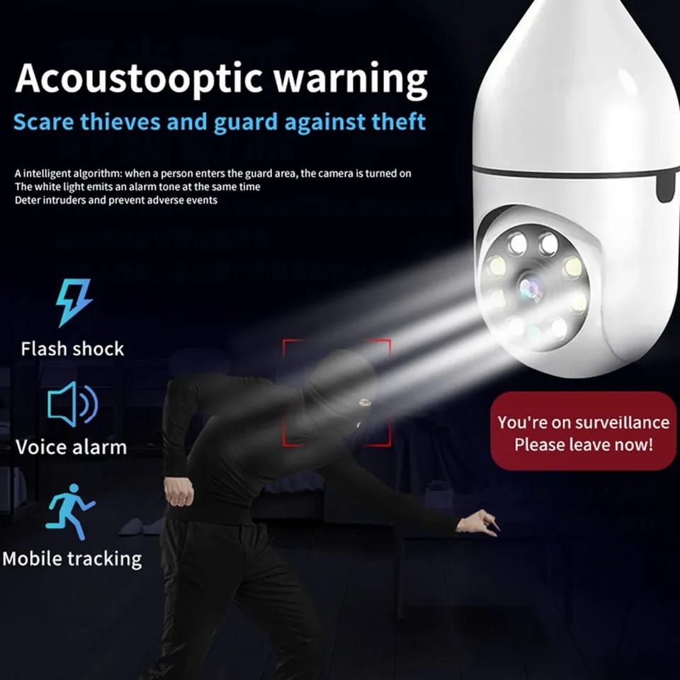 Bulb Surveillance Camera Night Vision Full Color
Automatic Human Tracking Video Indoor Security Monitor