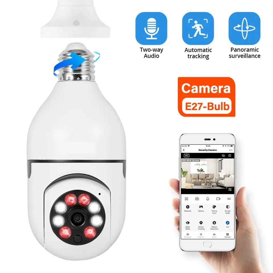 Bulb Surveillance Camera Night Vision Full Color
Automatic Human Tracking Video Indoor Security Monitor