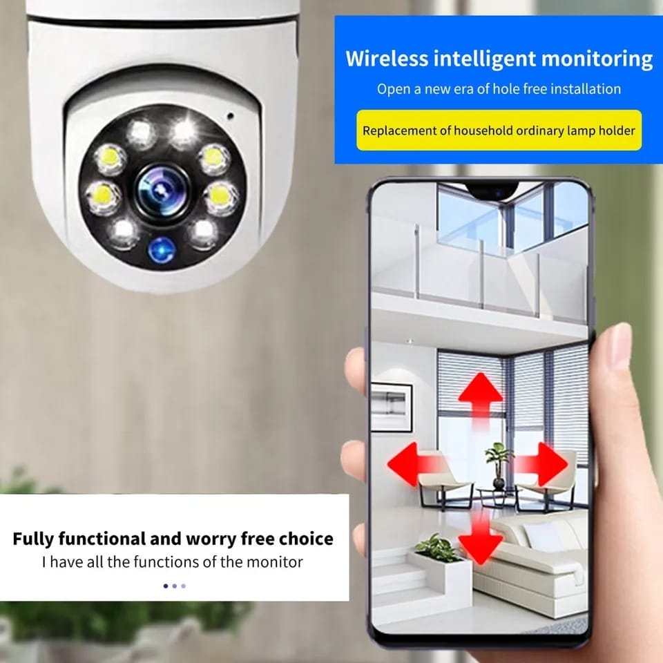 Bulb Surveillance Camera Night Vision Full Color
Automatic Human Tracking Video Indoor Security Monitor