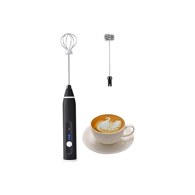 Electric Milk Frother With Double Whisk, Usb Rechargeable Milk Frother
