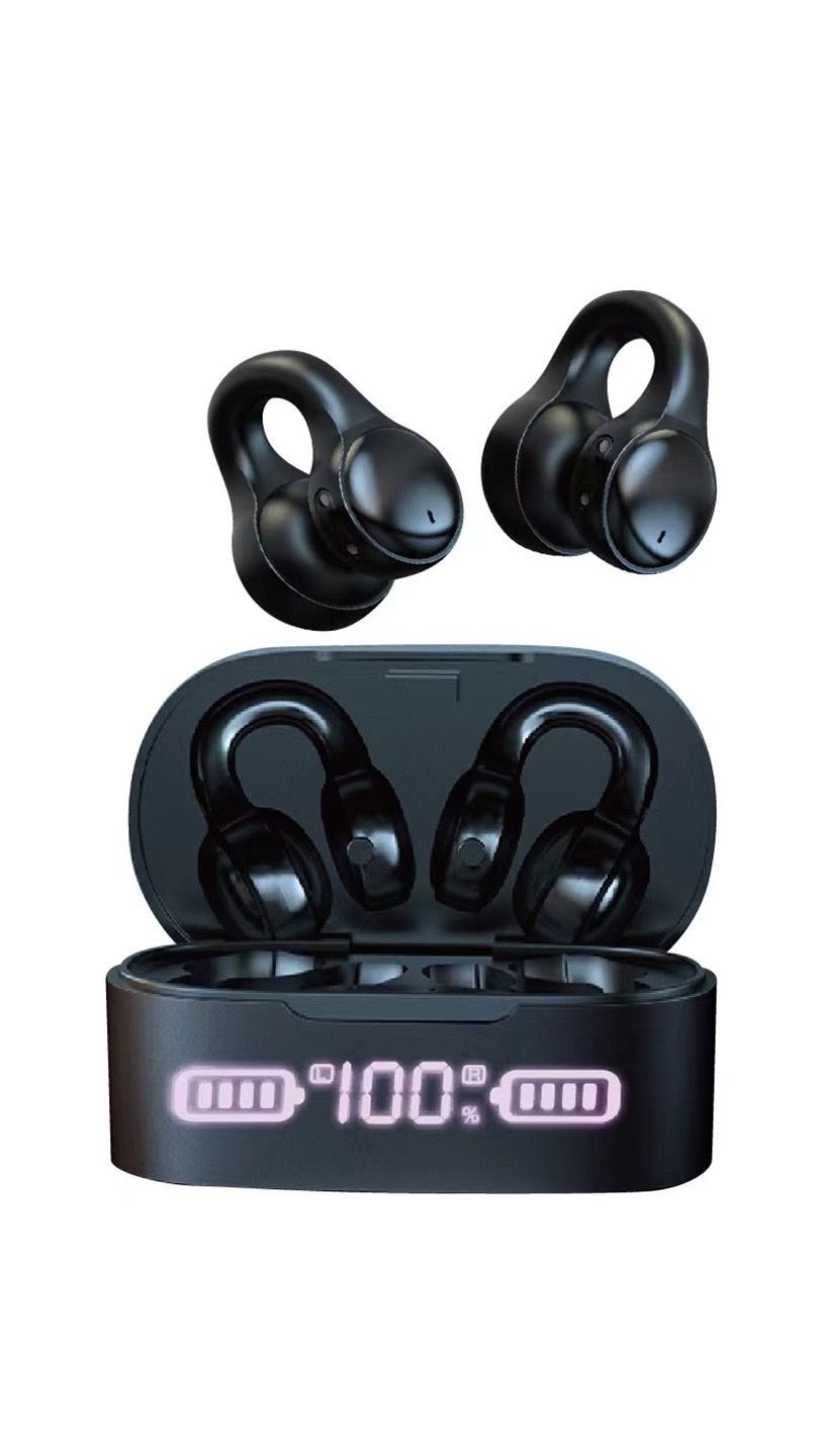 True wireless bluetooth earbuds non-earin eaphones earhook