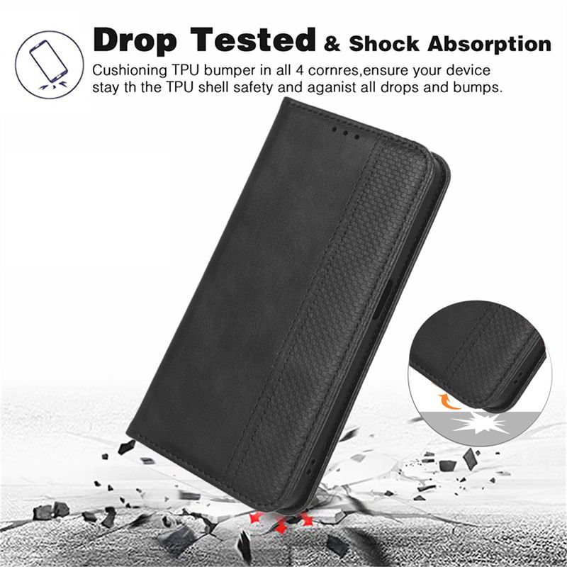Wallet Flip Cover for Infinix Note 40 4G Leather PU Phone Case Shockproof Durable Retro Case