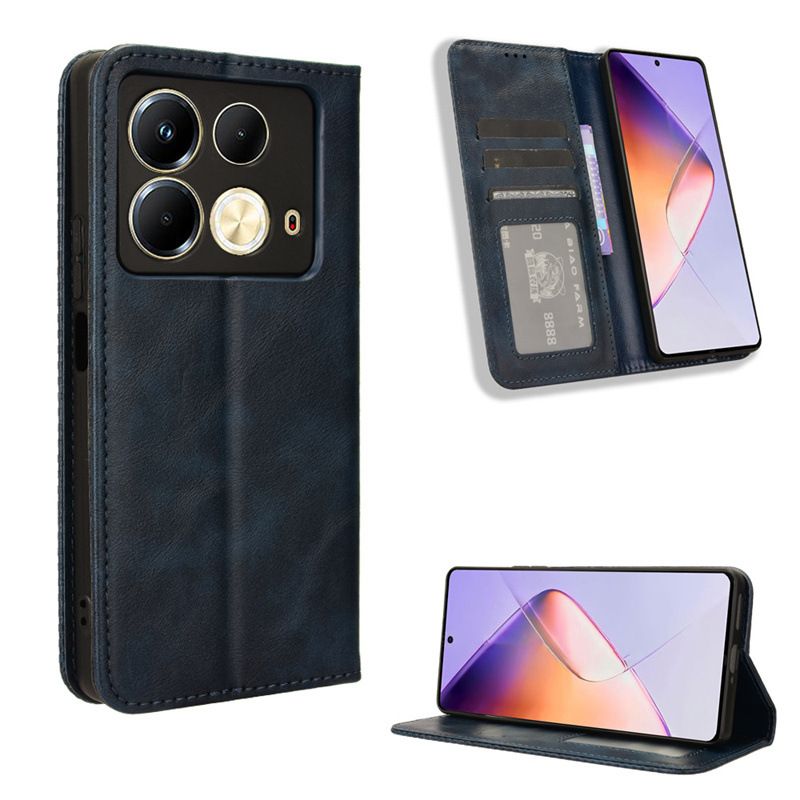 Wallet Flip Cover for Infinix Note 40 4G Leather PU Phone Case Shockproof Durable Retro Case