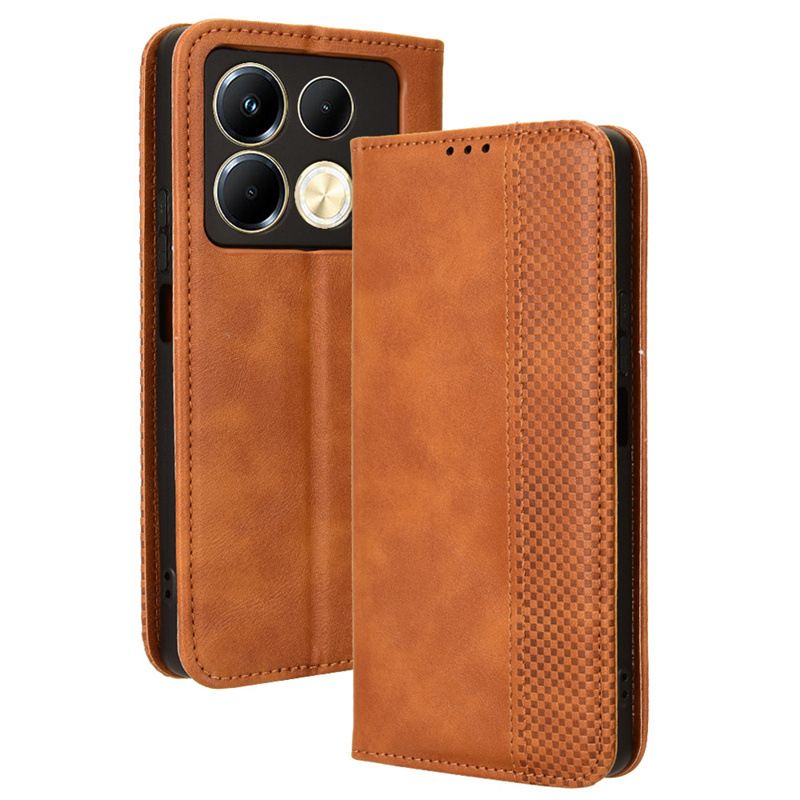 Wallet Flip Cover for Infinix Note 40 4G Leather PU Phone Case Shockproof Durable Retro Case