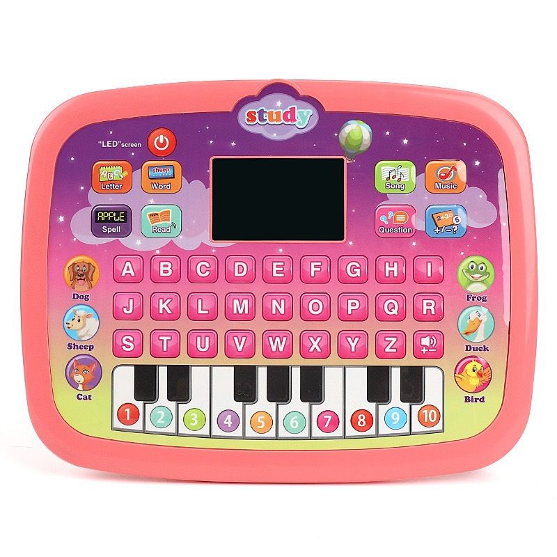 Kids Tablet Toddler Learning Pad with LED Screen Teach Alphabet Numbers Word Music Math Early Development Interactive Electronic Toy for 3 4 5 6 years old Boys & Girls