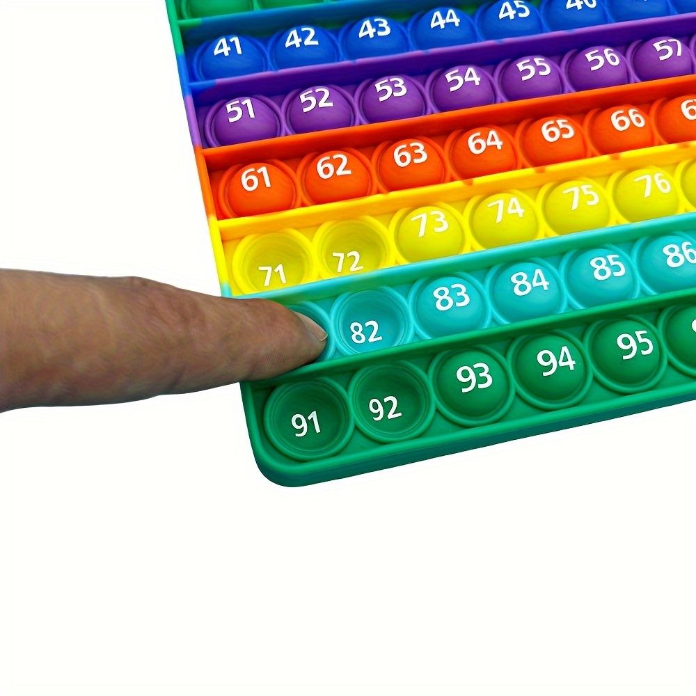 1-100 Numbers Rainbow Pop Fidget Toys Math Counting Games Learning Educational Toy for Kindergarten Preschool Kids