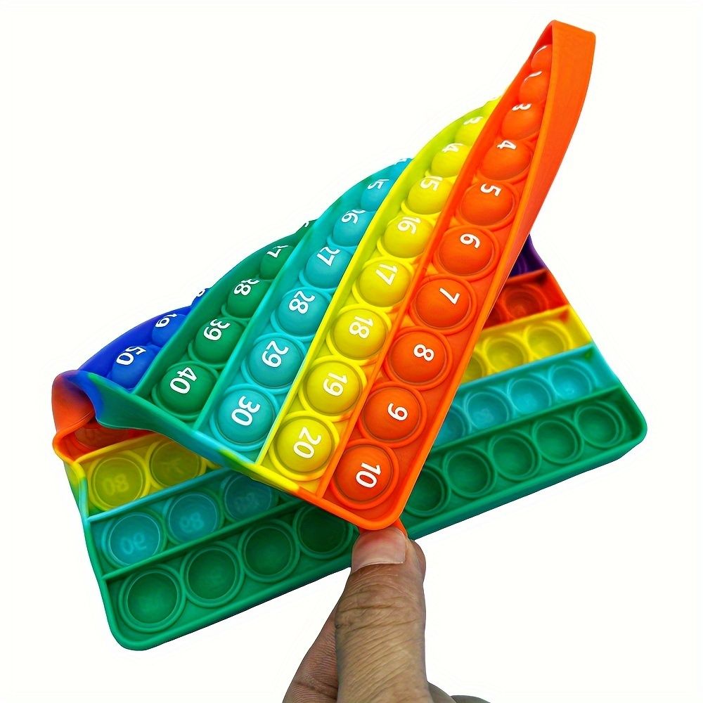 1-100 Numbers Rainbow Pop Fidget Toys Math Counting Games Learning Educational Toy for Kindergarten Preschool Kids