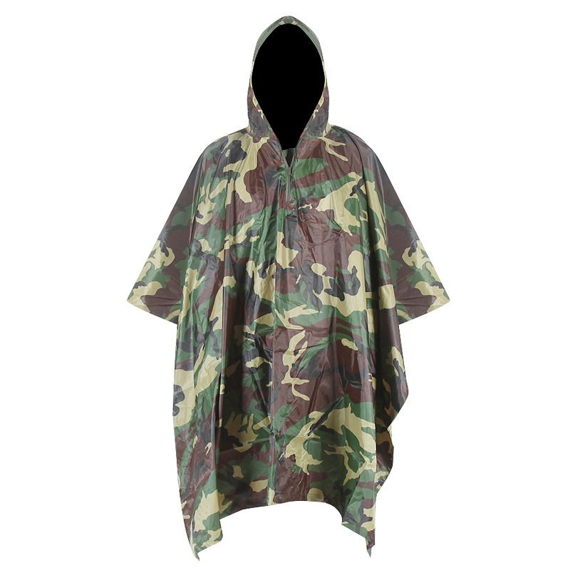 Outdoor riding raincoat multifunctional camouflage fashion cloak raincoat adult outdoor tent waterproof