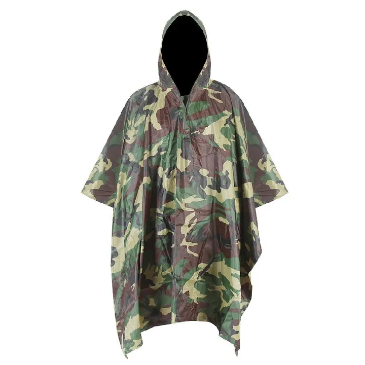 Outdoor riding raincoat multifunctional camouflage fashion cloak raincoat adult outdoor tent waterproof
