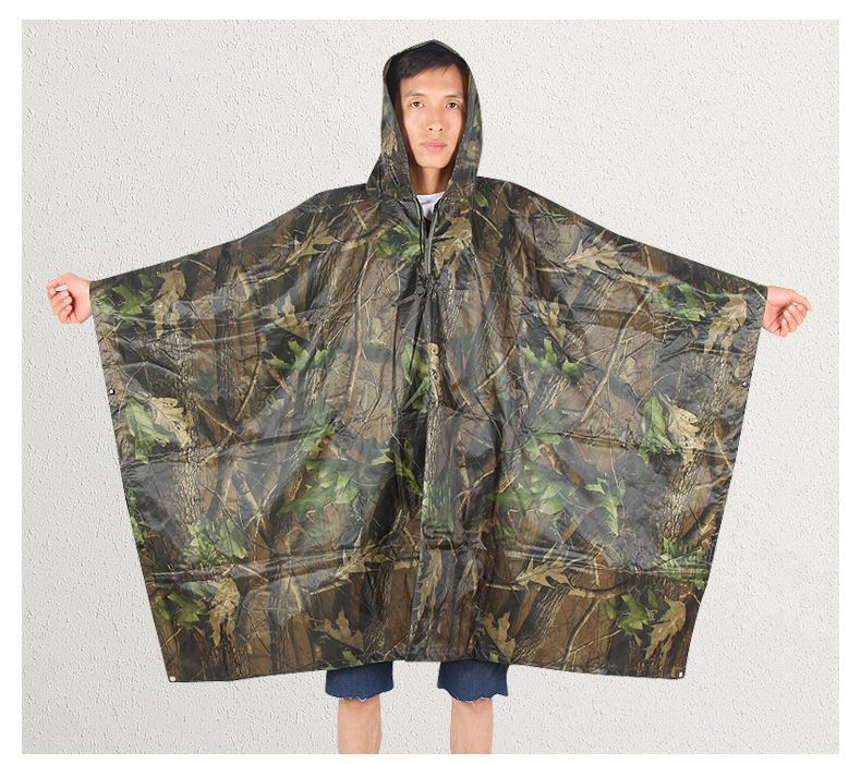 Outdoor riding raincoat multifunctional camouflage fashion cloak raincoat adult outdoor tent waterproof