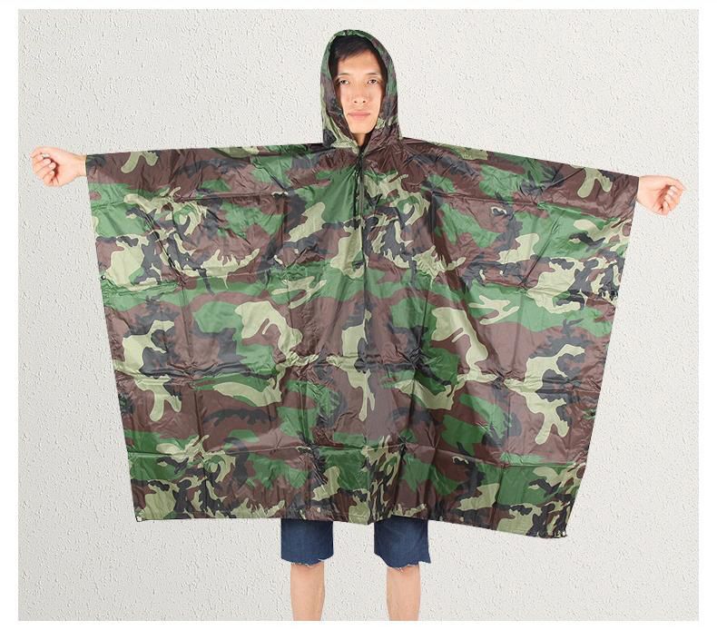 Outdoor riding raincoat multifunctional camouflage fashion cloak raincoat adult outdoor tent waterproof