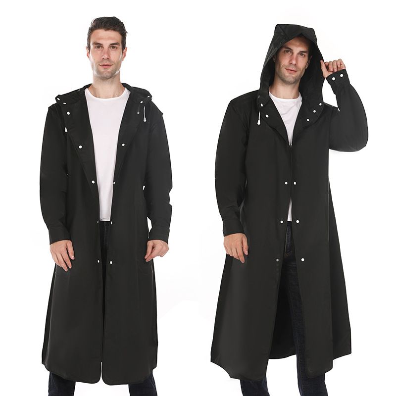 Adult wrapped raincoat male and female protective jacket fashion mountaineering and fishing transparent thickened black and white rain Poncho