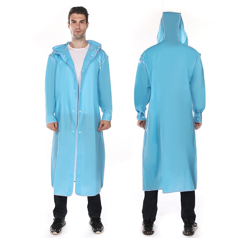 Adult wrapped raincoat male and female protective jacket fashion mountaineering and fishing transparent thickened black and white rain Poncho