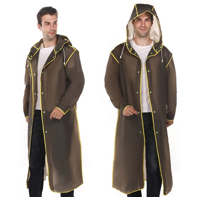 Adult wrapped raincoat male and female protective jacket fashion mountaineering and fishing transparent thickened black and white rain Poncho