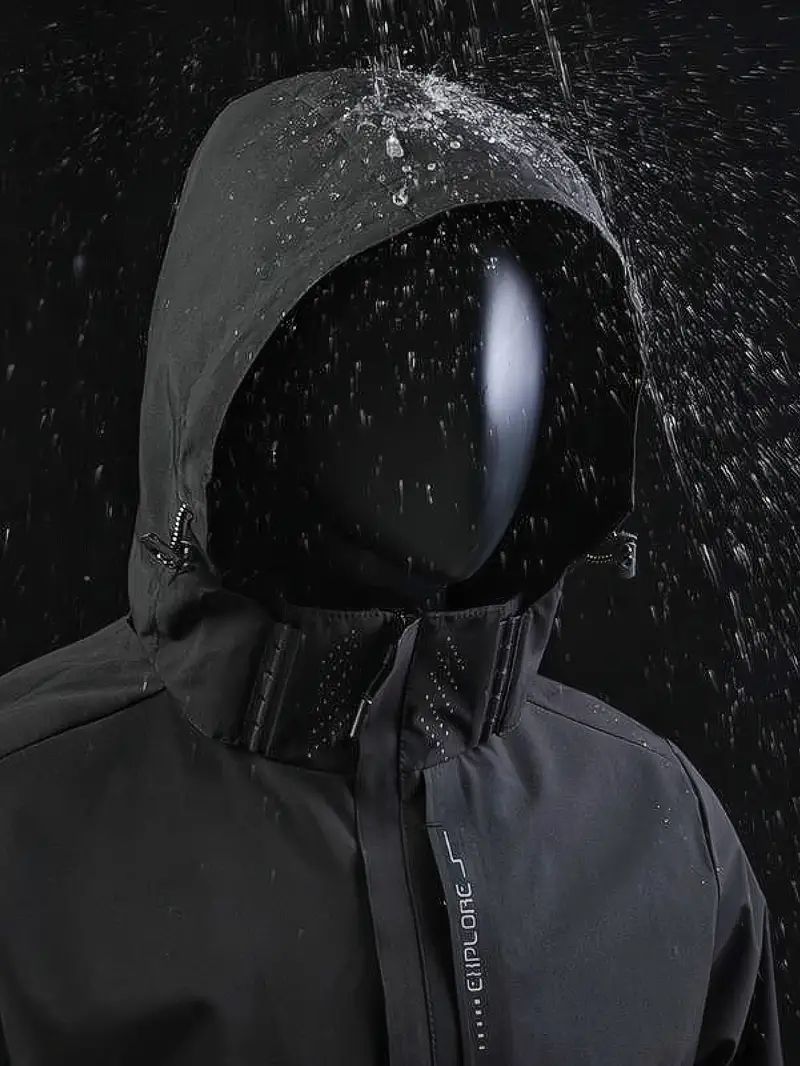Men's Lightweight Waterproof Rain Jacket Hooded Shell Outdoor Raincoat Hiking Reflective Windbreaker Hunting Camping Trekking Jacket Coat