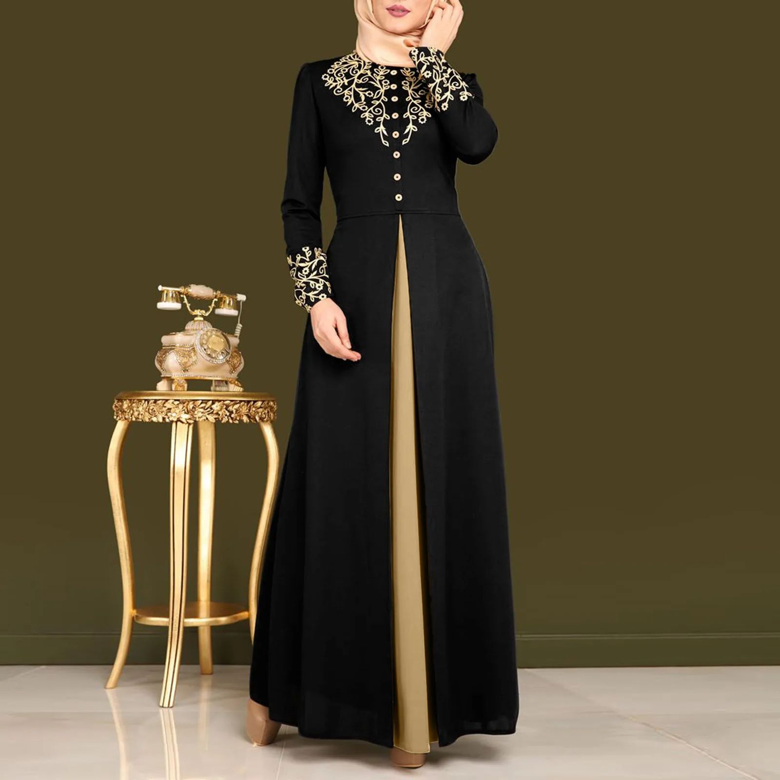 Luxury Elegant Abaya Turkey Islamic Arabic Hijab Dress Women's Muslim Kaftan Long Dress Ladies Dubai Turkish Clothing