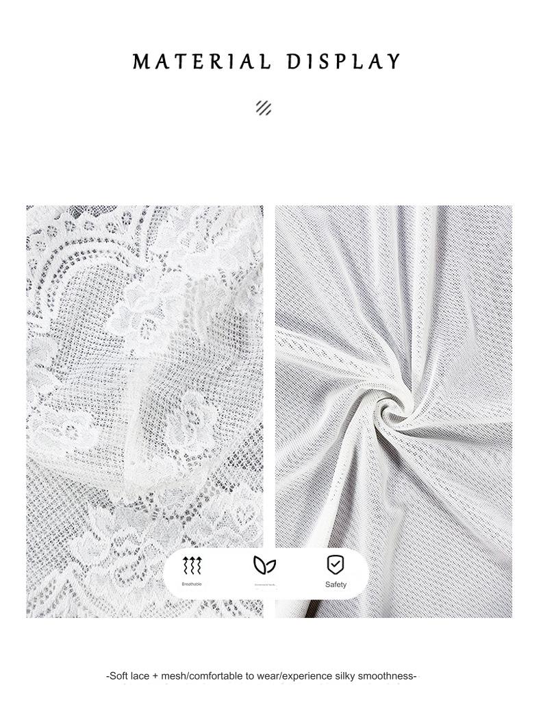 Hot Strappy Semi Sheer Lace Babydoll Dress Split Mesh Backless Dress Women's Sexy Lingerie Set