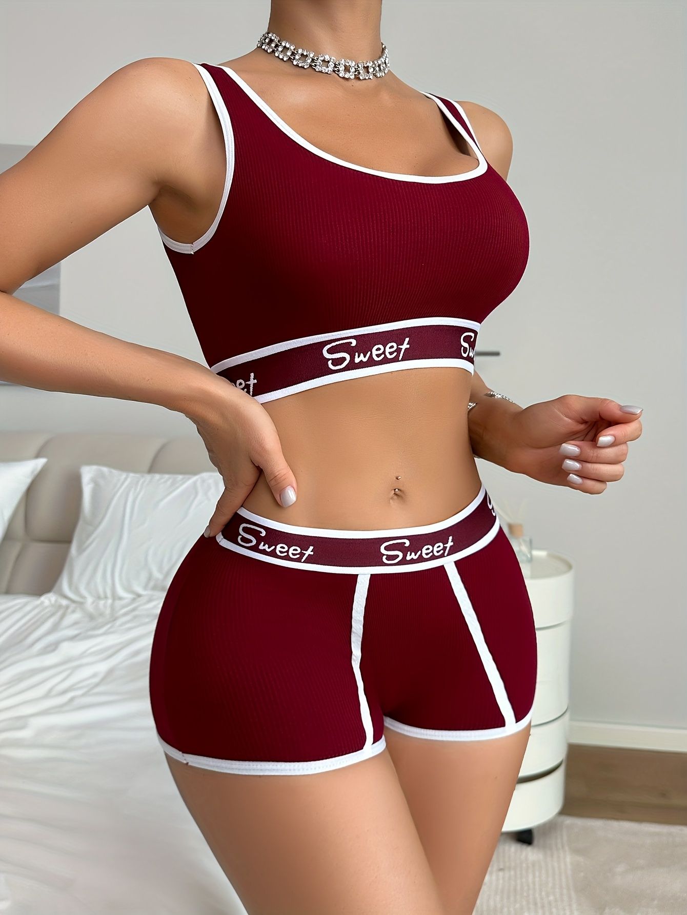 Casual Sports Set Breathable Solid Sport Bra Panty Push Up Bra Panties Lingerie Set Women's Summer Female Two Piece Sets