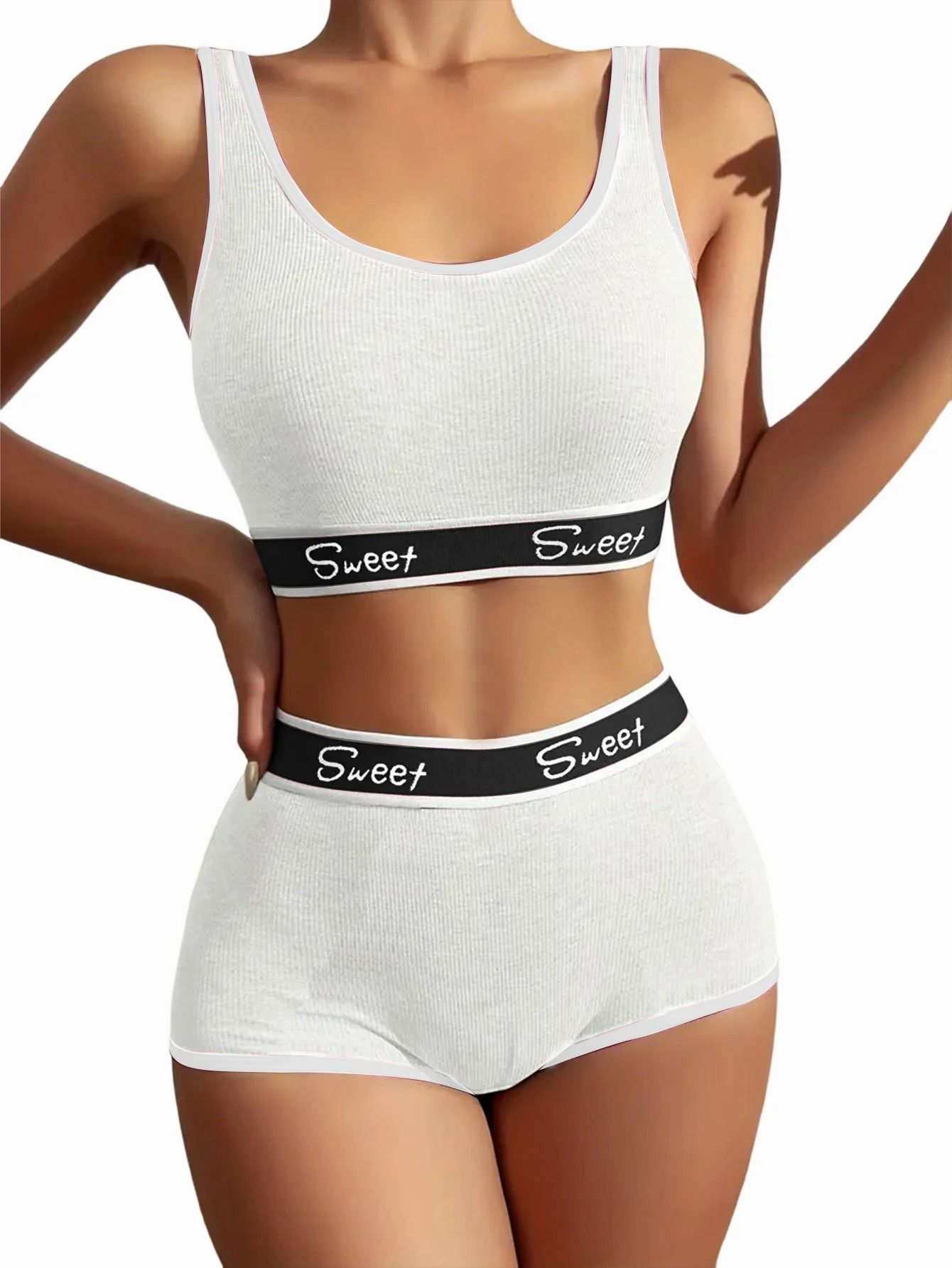 Casual Sports Set Breathable Solid Sport Bra Panty Push Up Bra Panties Lingerie Set Women's Summer Female Two Piece Sets