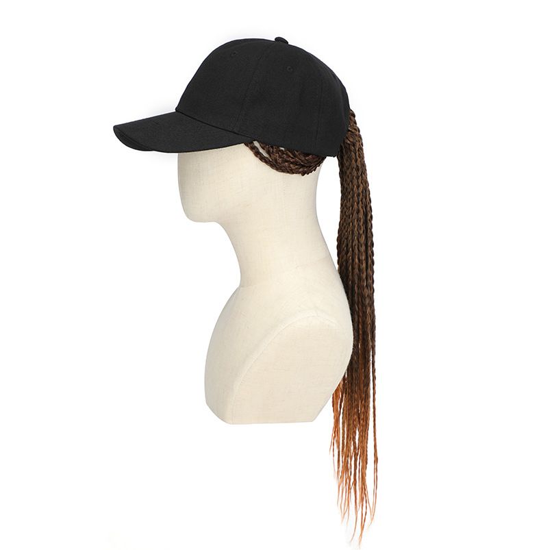 Braids Hat Wig Hair Attached Adjustable Hat Wig Baseball Cap Hat Wig Synthetic Braiding Hair Twist Braid Hair Extension Cornrow Wig