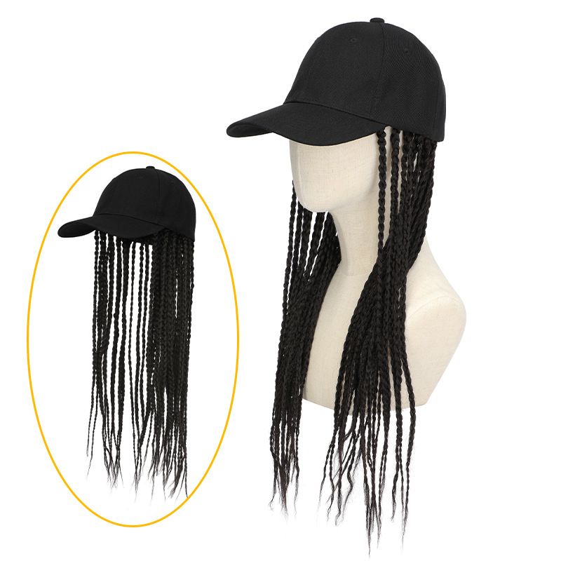 Braids Hat Wig Hair Attached Adjustable Hat Wig Baseball Cap Hat Wig Synthetic Braiding Hair Twist Braid Hair Extension Cornrow Wig