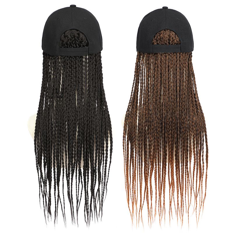 Braids Hat Wig Hair Attached Adjustable Hat Wig Baseball Cap Hat Wig Synthetic Braiding Hair Twist Braid Hair Extension Cornrow Wig